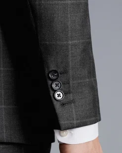Online Charles Tyrwhitt Italian Luxury Windowpane Suit Jacket - Grey