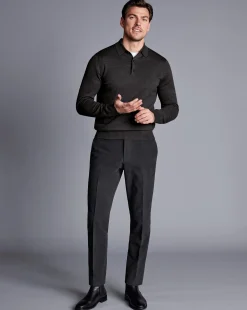 Shop Charles Tyrwhitt Italian Moleskin Pants - Dark Grey