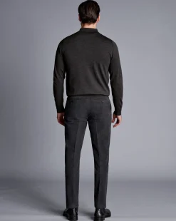 Shop Charles Tyrwhitt Italian Moleskin Pants - Dark Grey