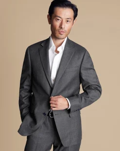 Shop Charles Tyrwhitt Italian Pindot Suit Jacket - Grey