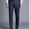 Cheap Charles Tyrwhitt Italian Pindot Suit Pants - Denim Blue