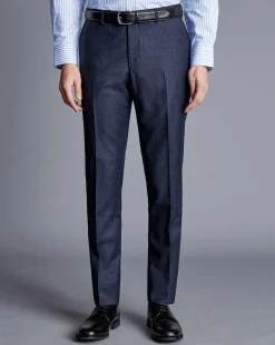 Cheap Charles Tyrwhitt Italian Pindot Suit Pants - Denim Blue