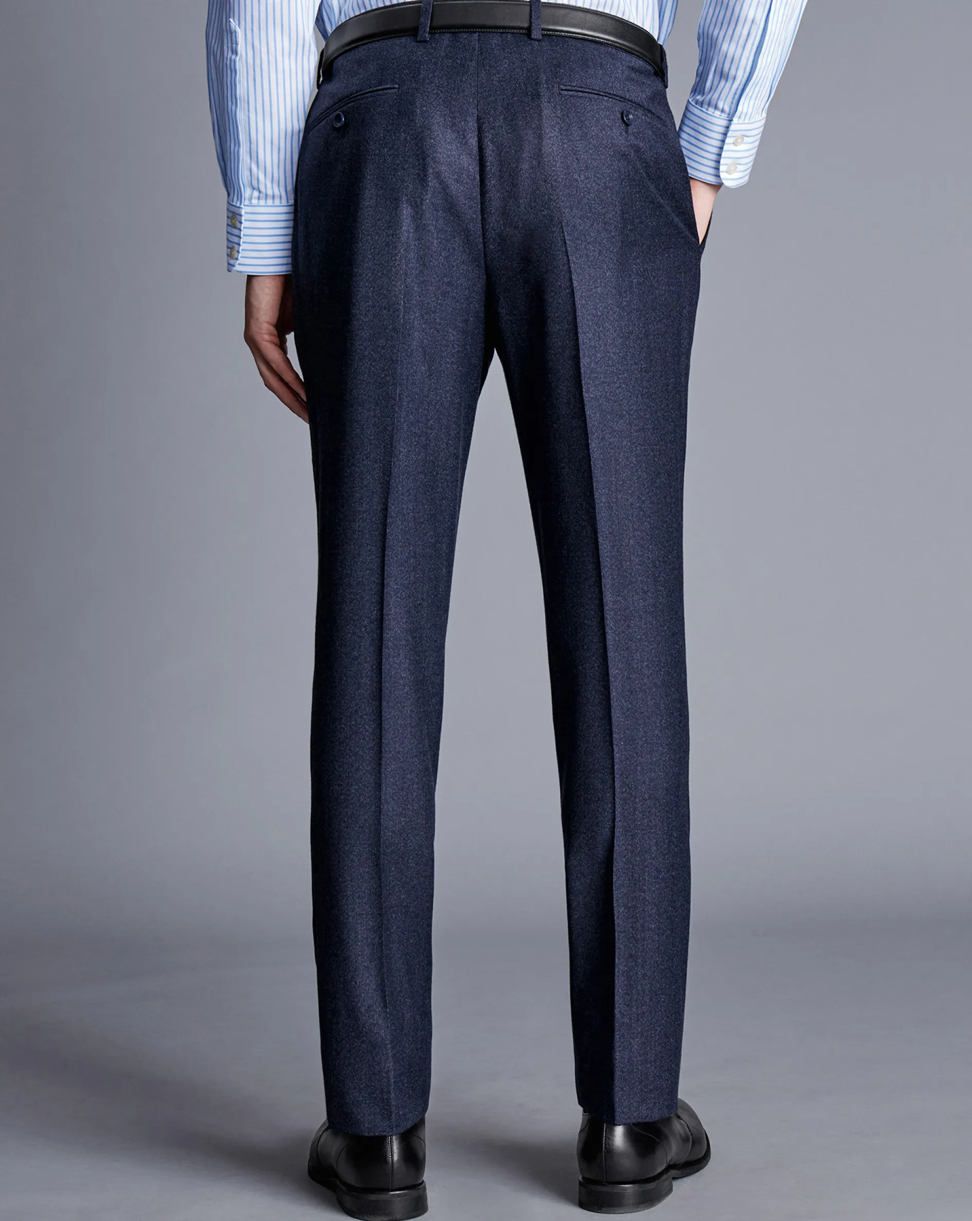 Cheap Charles Tyrwhitt Italian Pindot Suit Pants - Denim Blue