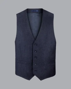 Sale Charles Tyrwhitt Italian Pindot Suit Vest - Denim Blue