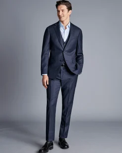 Sale Charles Tyrwhitt Italian Pindot Suit Vest - Denim Blue