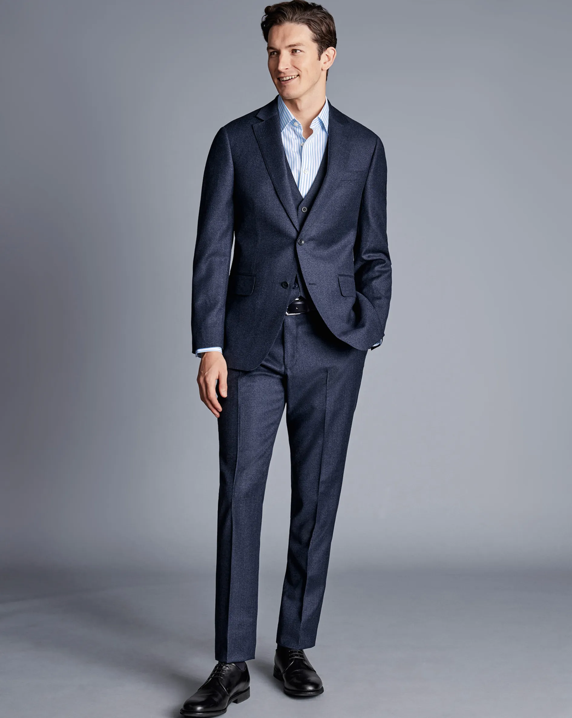 Sale Charles Tyrwhitt Italian Pindot Suit Vest - Denim Blue