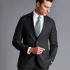 Best Charles Tyrwhitt Italian Prince of Wales Check Suit Jacket - Charcoal Grey