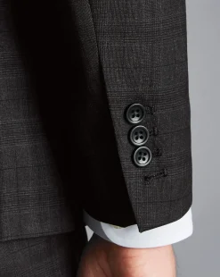 Best Charles Tyrwhitt Italian Prince of Wales Check Suit Jacket - Charcoal Grey