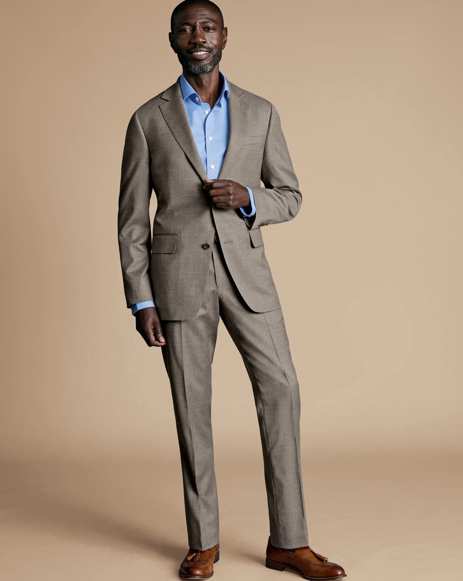 Store Charles Tyrwhitt Italian Twill Suit Jacket - Taupe
