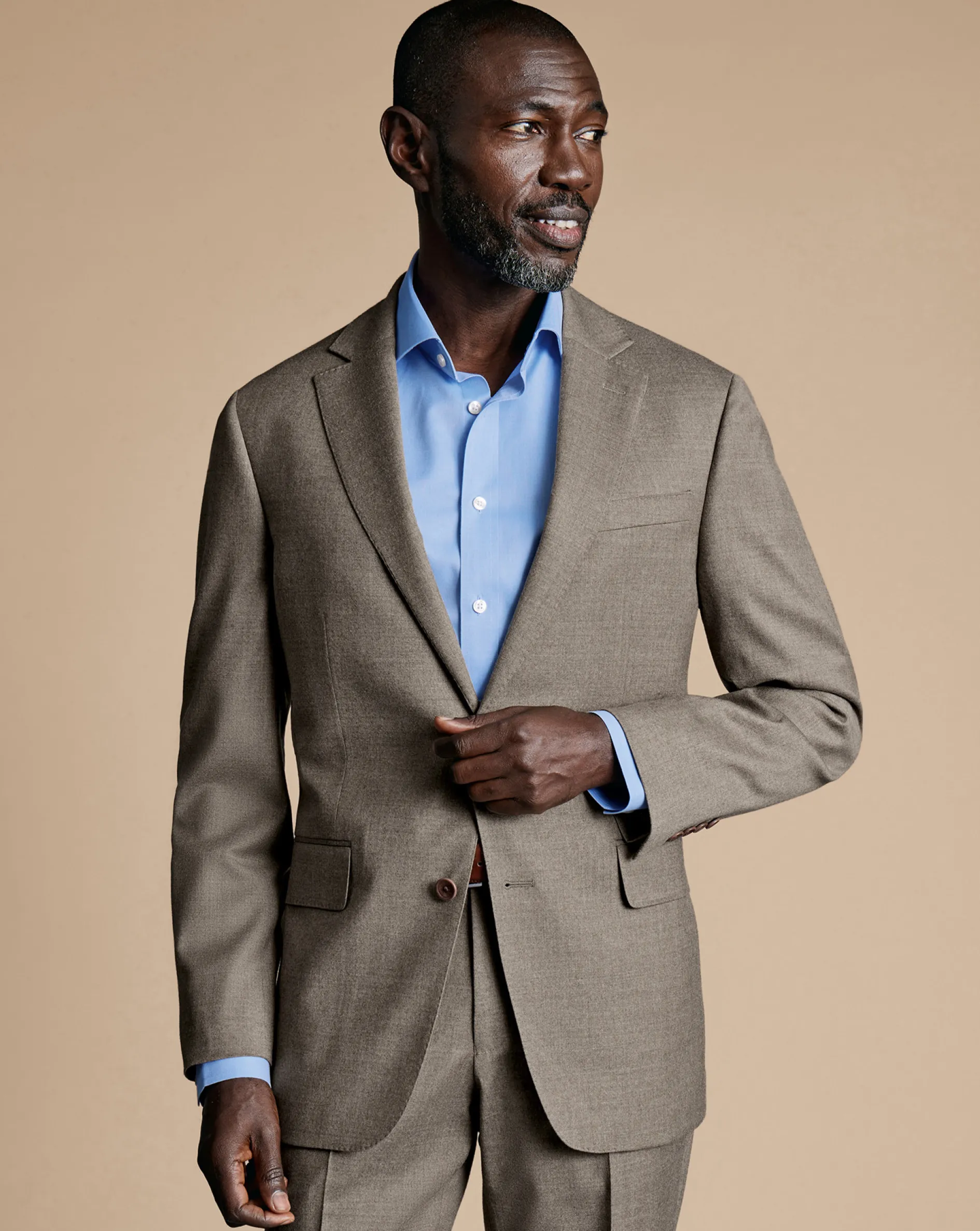 Store Charles Tyrwhitt Italian Twill Suit Jacket - Taupe