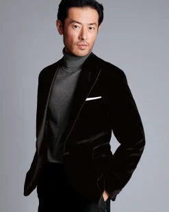 Outlet Charles Tyrwhitt Italian Velvet Jacket - Black
