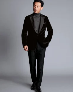 Outlet Charles Tyrwhitt Italian Velvet Jacket - Black