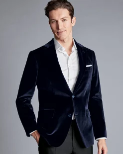 Discount Charles Tyrwhitt Italian Velvet Jacket - Navy