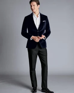 Discount Charles Tyrwhitt Italian Velvet Jacket - Navy