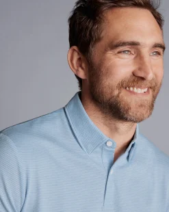 Online Charles Tyrwhitt Jacquard Polo - Cornflower Blue