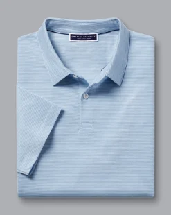 Online Charles Tyrwhitt Jacquard Polo - Cornflower Blue