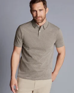 Cheap Charles Tyrwhitt Jacquard Polo - Mocha