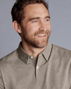Cheap Charles Tyrwhitt Jacquard Polo - Mocha