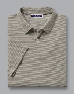 Cheap Charles Tyrwhitt Jacquard Polo - Mocha