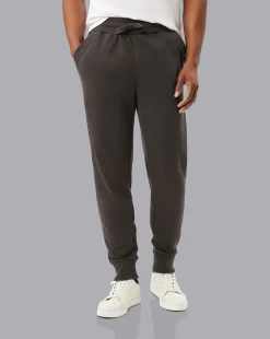 Shop Charles Tyrwhitt Jersey Joggers - Charcoal