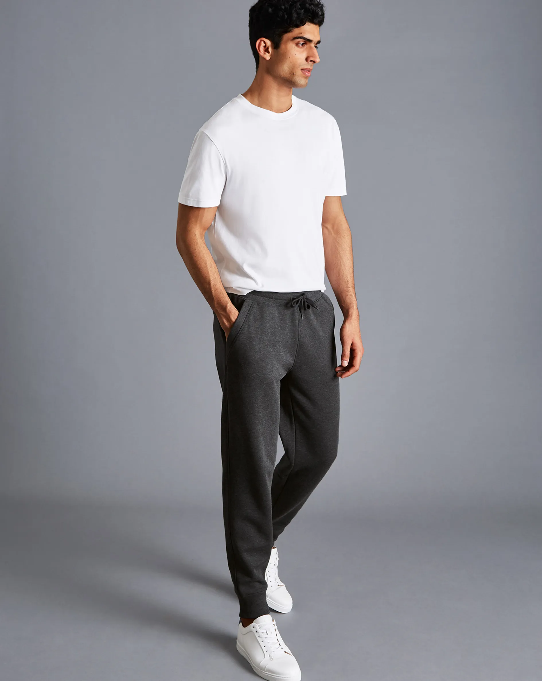 Online Charles Tyrwhitt Jersey Joggers - Dark Grey Melange