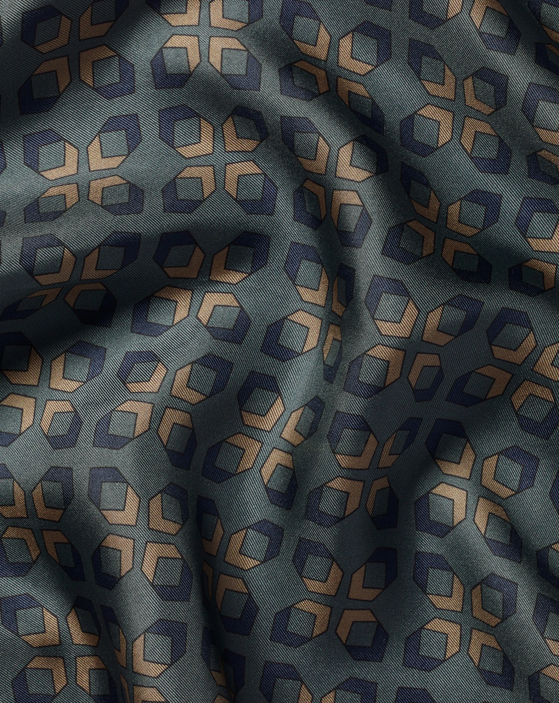 Sale Charles Tyrwhitt Large Geo Print Silk Pocket Square - Green