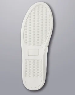 Cheap Charles Tyrwhitt Leather and Suede Cupsole Sneakers - White & Light Grey White & Grey