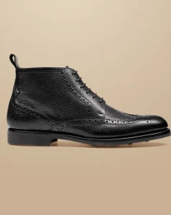 Hot Charles Tyrwhitt Leather Brogue Boots - Black