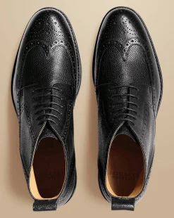 Hot Charles Tyrwhitt Leather Brogue Boots - Black