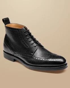 Hot Charles Tyrwhitt Leather Brogue Boots - Black