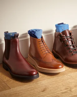 Best Sale Charles Tyrwhitt Leather Brogue Boots - Dark Tan