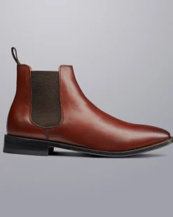 Online Charles Tyrwhitt Leather Chelsea Boots - Chestnut Brown