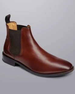 Online Charles Tyrwhitt Leather Chelsea Boots - Chestnut Brown