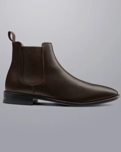 Sale Charles Tyrwhitt Leather Chelsea Boots - Dark Chocolate
