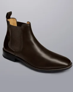 Sale Charles Tyrwhitt Leather Chelsea Boots - Dark Chocolate