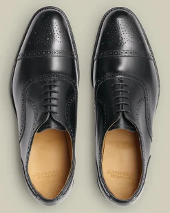 Shop Charles Tyrwhitt Leather Oxford Brogue Shoes - Black