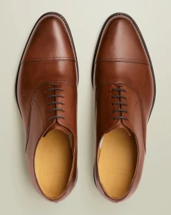 Online Charles Tyrwhitt Leather Oxford Shoes - Chestnut Brown
