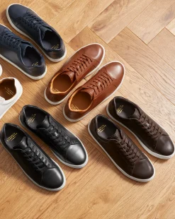 Flash Sale Charles Tyrwhitt Leather Sneakers - Dark Chocolate