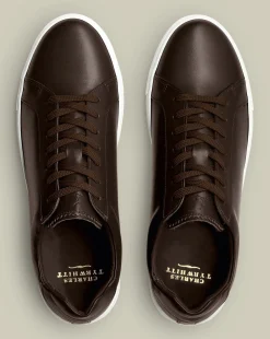 Flash Sale Charles Tyrwhitt Leather Sneakers - Dark Chocolate