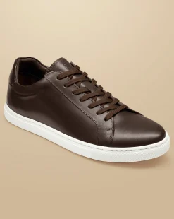 Flash Sale Charles Tyrwhitt Leather Sneakers - Dark Chocolate