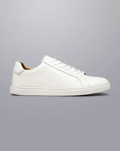 Shop Charles Tyrwhitt Leather Sneakers - White