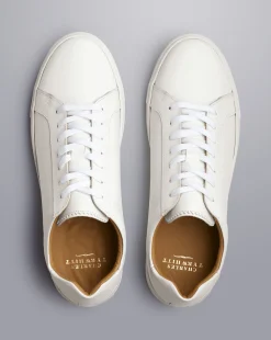 Shop Charles Tyrwhitt Leather Sneakers - White