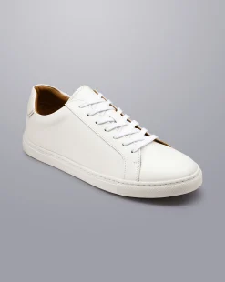 Shop Charles Tyrwhitt Leather Sneakers - White