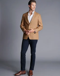 Best Charles Tyrwhitt Linen Cotton Jacket - Camel
