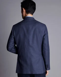 Best Charles Tyrwhitt Linen Cotton Jacket - Blue Indigo