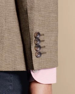 Online Charles Tyrwhitt Linen Cotton Jacket - Taupe
