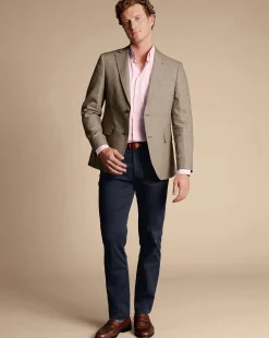 Online Charles Tyrwhitt Linen Cotton Jacket - Taupe