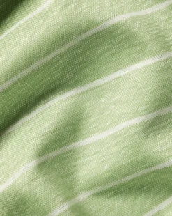 Flash Sale Charles Tyrwhitt Linen Cotton Stripe Polo - Green