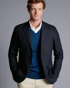 Cheap Charles Tyrwhitt Linen Jacket - Dark Navy