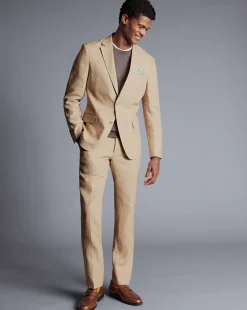 Shop Charles Tyrwhitt Linen Jacket - Stone
